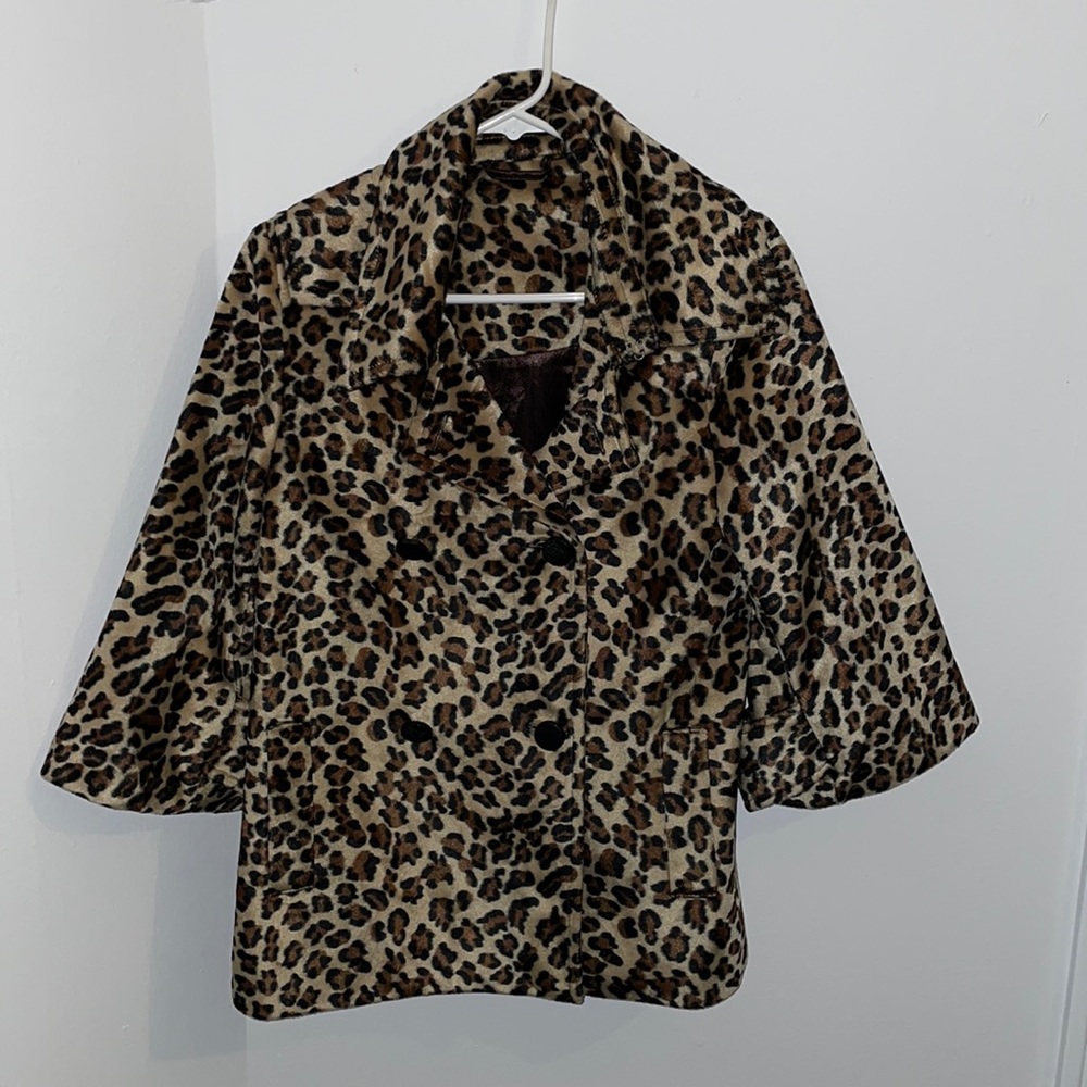 Vintage Leopard Cape Coat Jacket Retro Style
